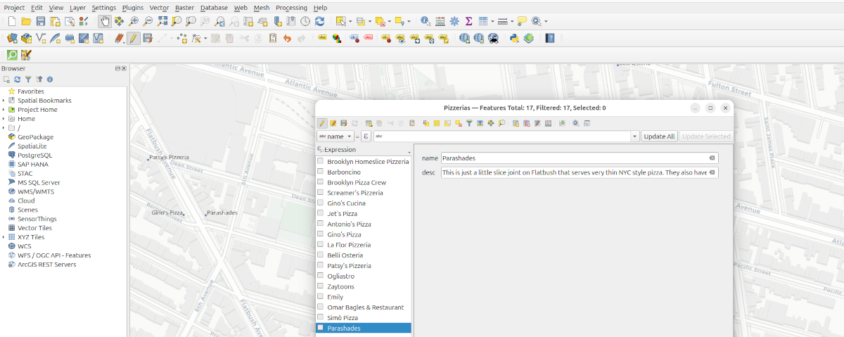 The pizza map in QGIS